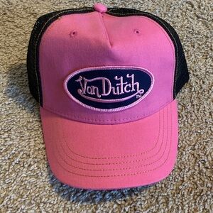 BRAND NEW Von Dutch Pink and Black Trucker Hat